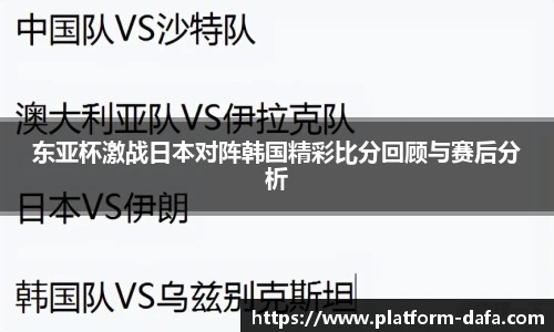 东亚杯激战日本对阵韩国精彩比分回顾与赛后分析